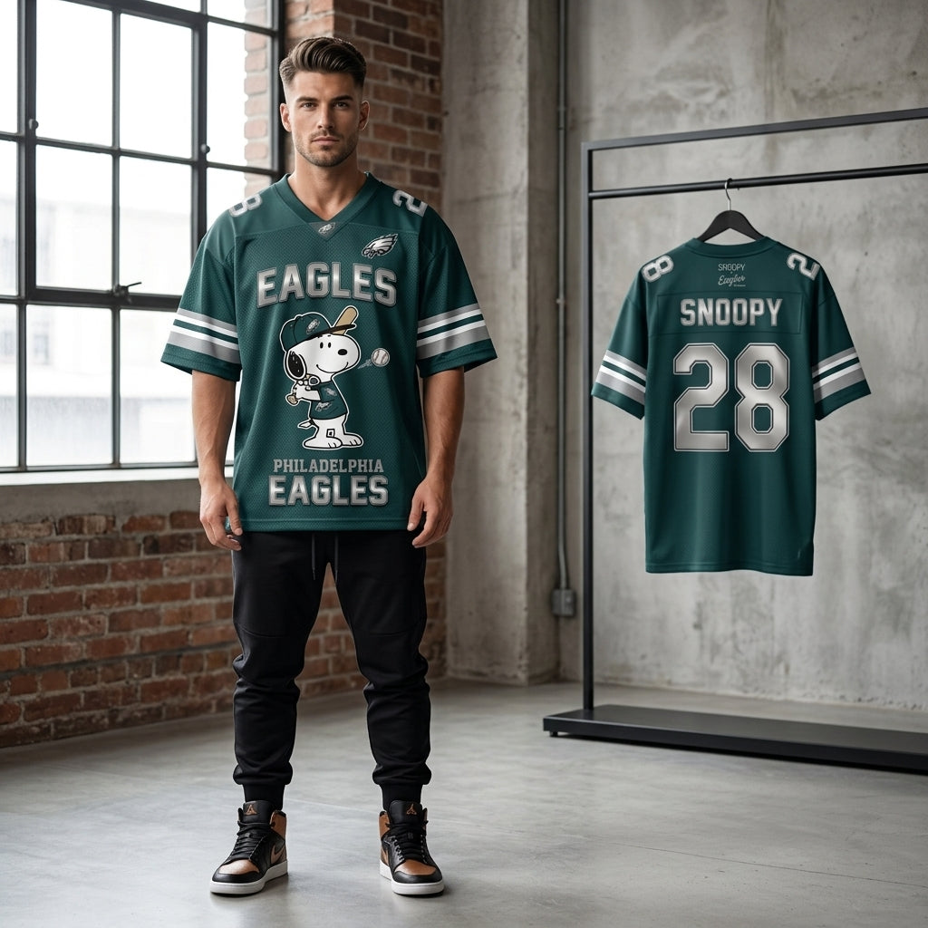 32 Teams Available | Cartoon Beagle Football Jersey, Sport Fan Shirt