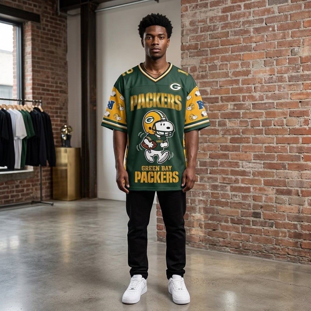 32 Teams Available | Cartoon Beagle Football Jersey, Sport Fan Shirt
