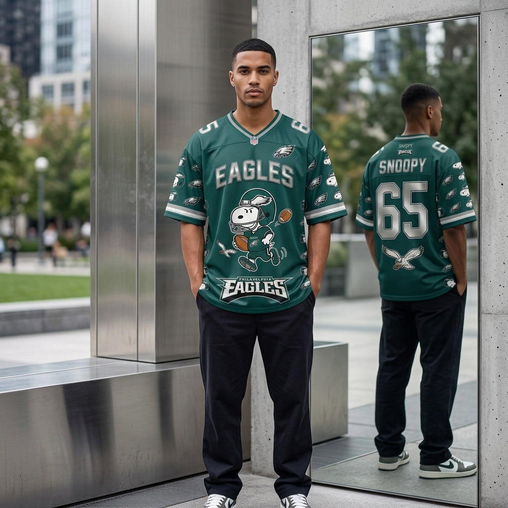 32 Teams Available | Cartoon Beagle Football Jersey — Sport Fan Shirt