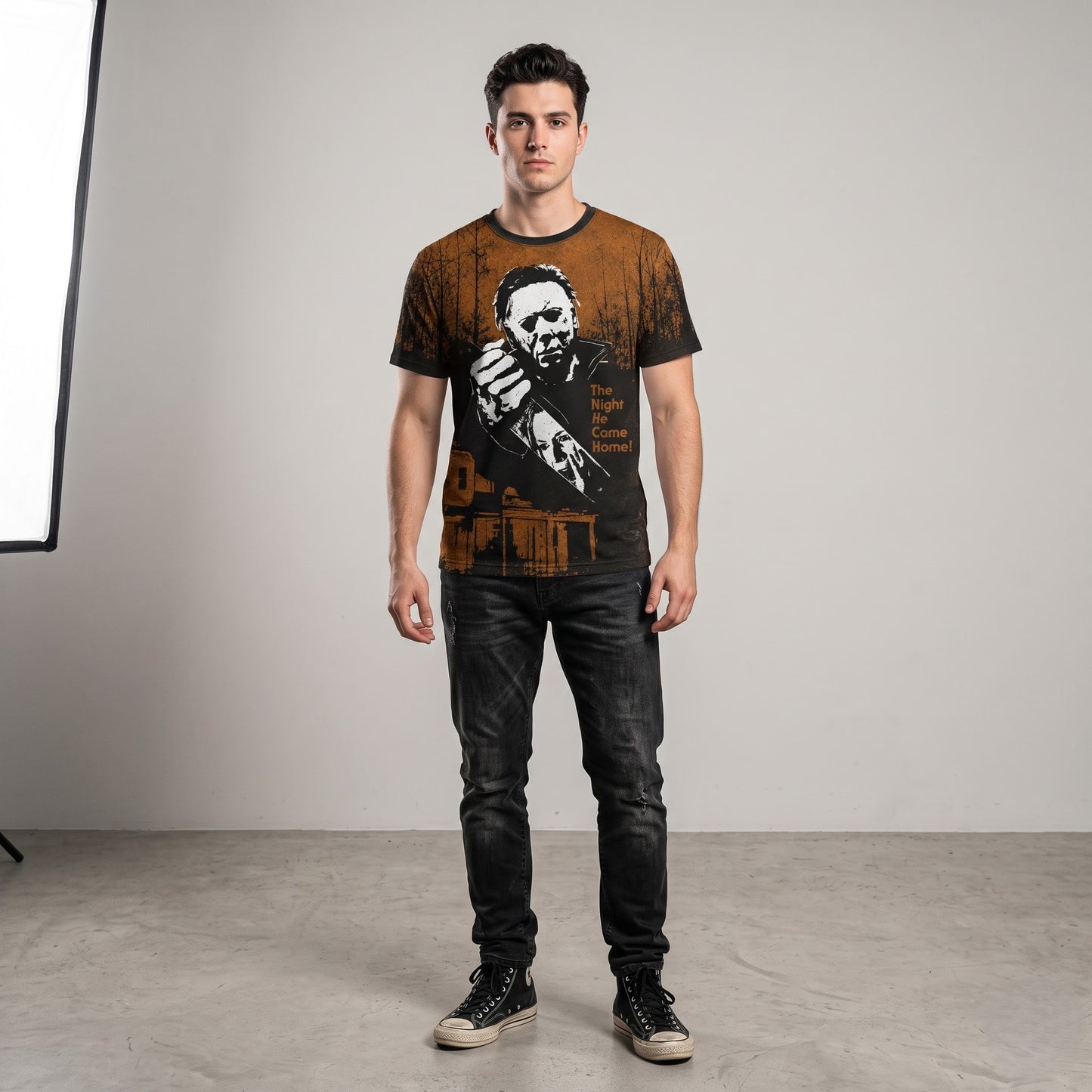 Halloween Horror Graphic Shirt — Vintage Slasher Inspired T-Shirt — Sweatshirt — Hoodie & Zip Hoodie - Custom Fan Apparel Image 6