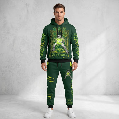 Anime Hunter Hoodie & Sweatpants Set — Manga Inspired Tracksuit — Character Graphic Jogger Set for A - Custom Fan Apparel Image 2