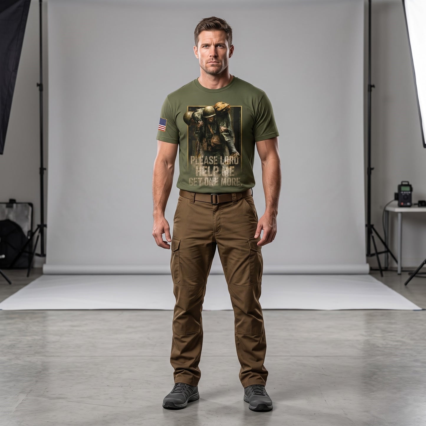 American Veteran Faith Shirt — Jesus Christ Veteran Graphic T-Shirt — Sweatshirt — Hoodie & Zip Hood - Custom Fan Apparel Image 2