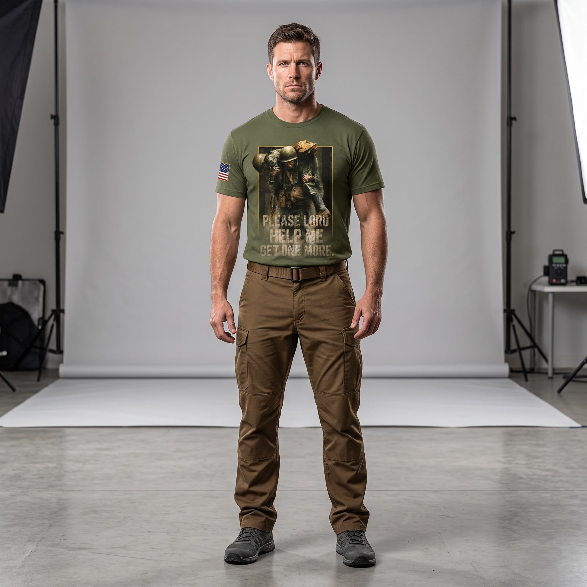 American Veteran Faith Shirt — Jesus Christ Veteran Graphic T-Shirt — Sweatshirt — Hoodie & Zip Hood - Custom Fan Apparel Image 2