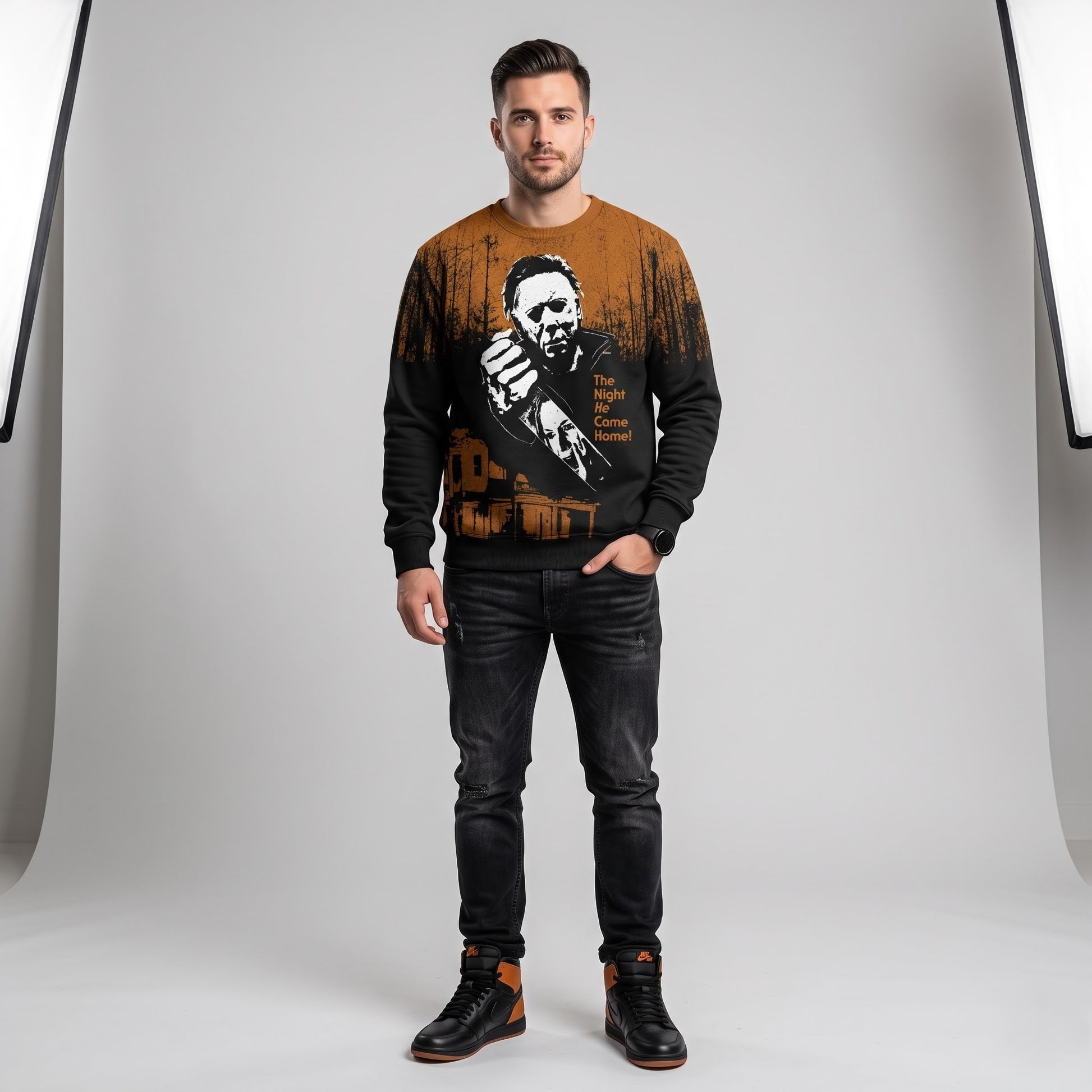 Halloween Horror Graphic Shirt — Vintage Slasher Inspired T-Shirt — Sweatshirt — Hoodie & Zip Hoodie - Custom Fan Apparel Image 8