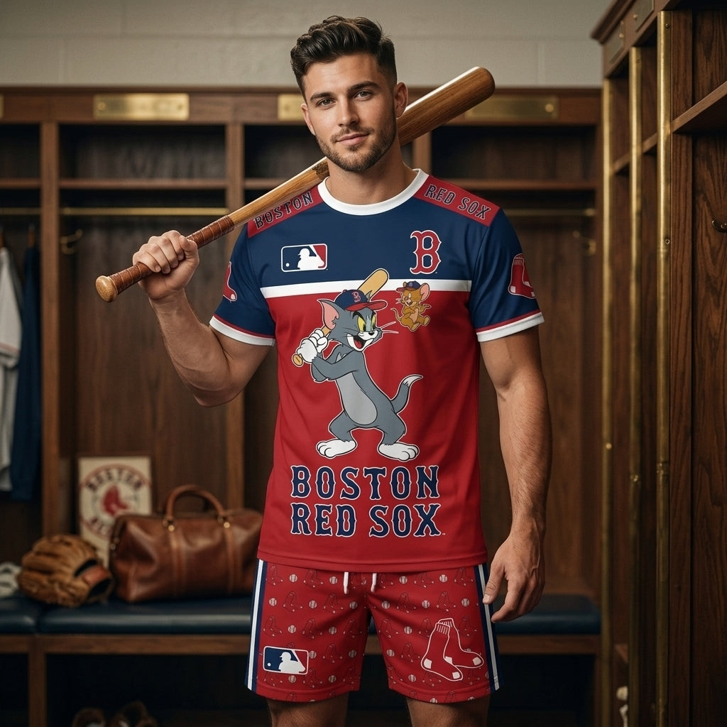 All USA Baseball Teams Inspired Fan Set, Graphic T-Shirt And Shorts Combo Outfit