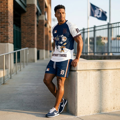 All USA Baseball Teams Inspired Fan Set, Graphic T-Shirt And Shorts Combo Outfit