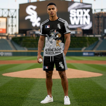 All USA Baseball Teams Inspired Fan Set, Graphic T-Shirt And Shorts Combo Outfit