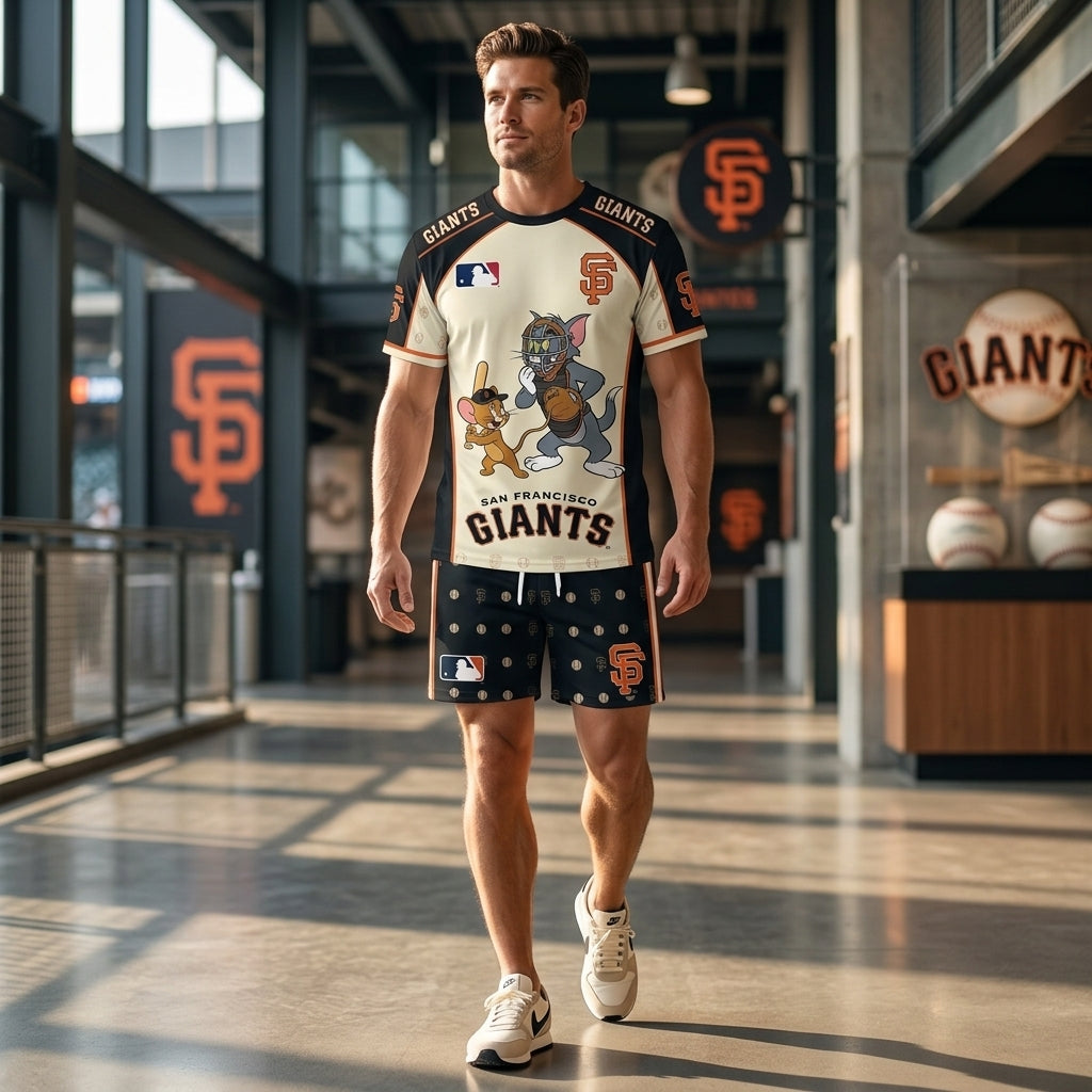 All USA Baseball Teams Inspired Fan Set, Graphic T-Shirt And Shorts Combo Outfit