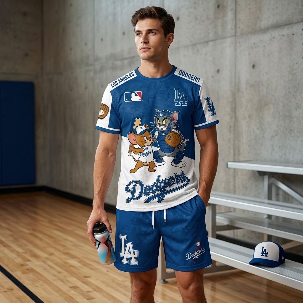All USA Baseball Teams Inspired Fan Set, Graphic T-Shirt And Shorts Combo Outfit