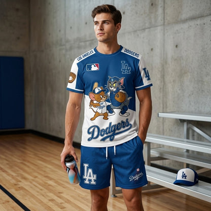All USA Baseball Teams Inspired Fan Set, Graphic T-Shirt And Shorts Combo Outfit