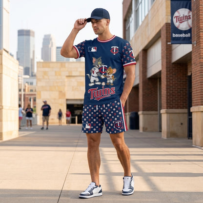 All USA Baseball Teams Inspired Fan Set, Graphic T-Shirt And Shorts Combo Outfit