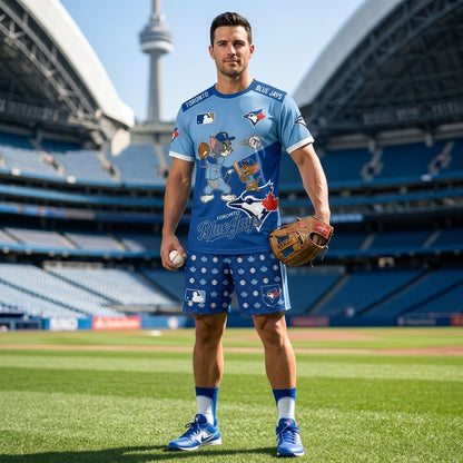 All USA Baseball Teams Inspired Fan Set, Graphic T-Shirt And Shorts Combo Outfit