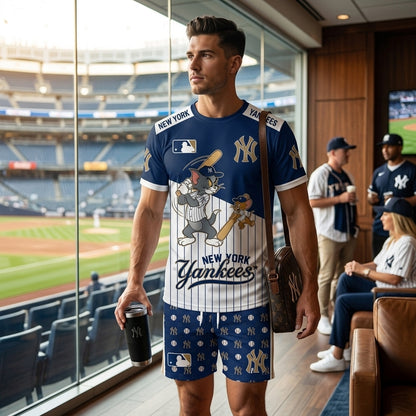 All USA Baseball Teams Inspired Fan Set, Graphic T-Shirt And Shorts Combo Outfit