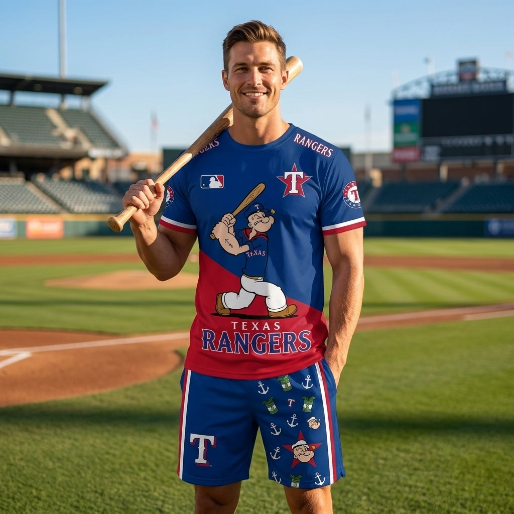 Strong Sailor Baseball Fan T-Shirt And Shorts Set, Sport Outfit Combo | 30 Teams Available