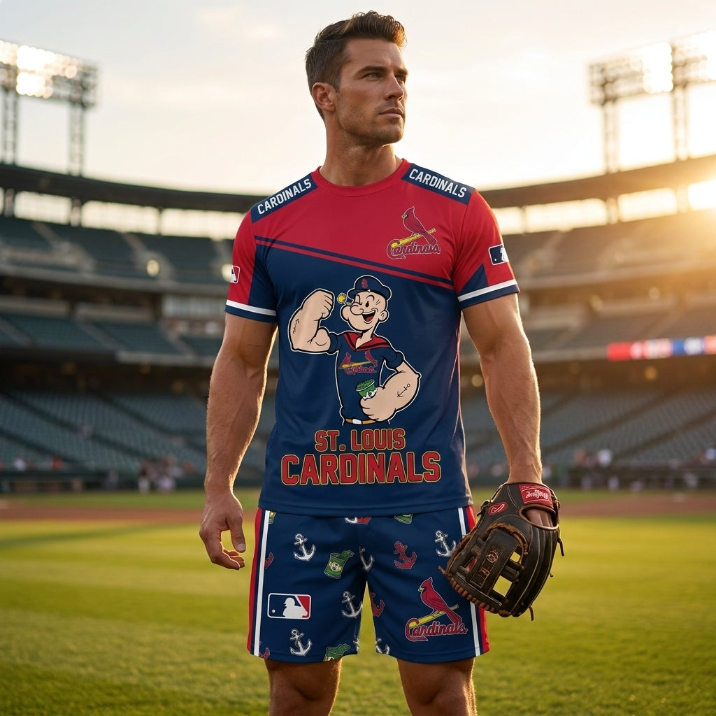 Strong Sailor Baseball Fan T-Shirt And Shorts Set, Sport Outfit Combo | 30 Teams Available