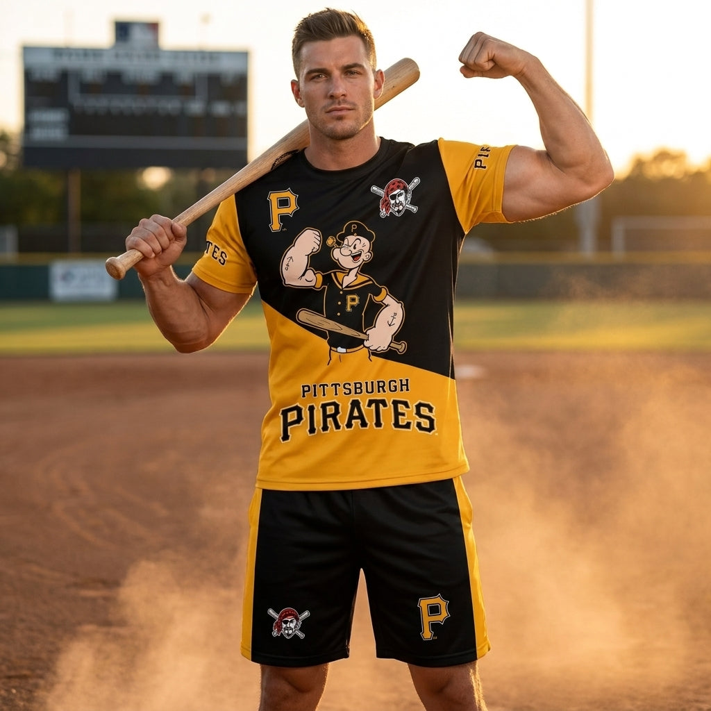 Strong Sailor Baseball Fan T-Shirt And Shorts Set, Sport Outfit Combo | 30 Teams Available