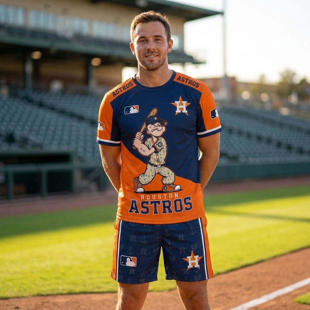 Strong Sailor Baseball Fan T-Shirt And Shorts Set, Sport Outfit Combo | 30 Teams Available
