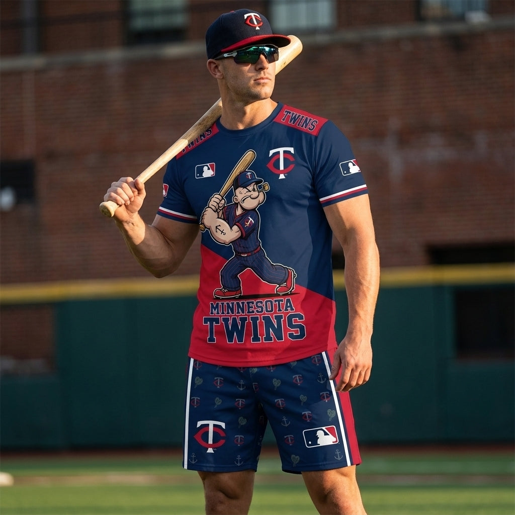 Strong Sailor Baseball Fan T-Shirt And Shorts Set, Sport Outfit Combo | 30 Teams Available