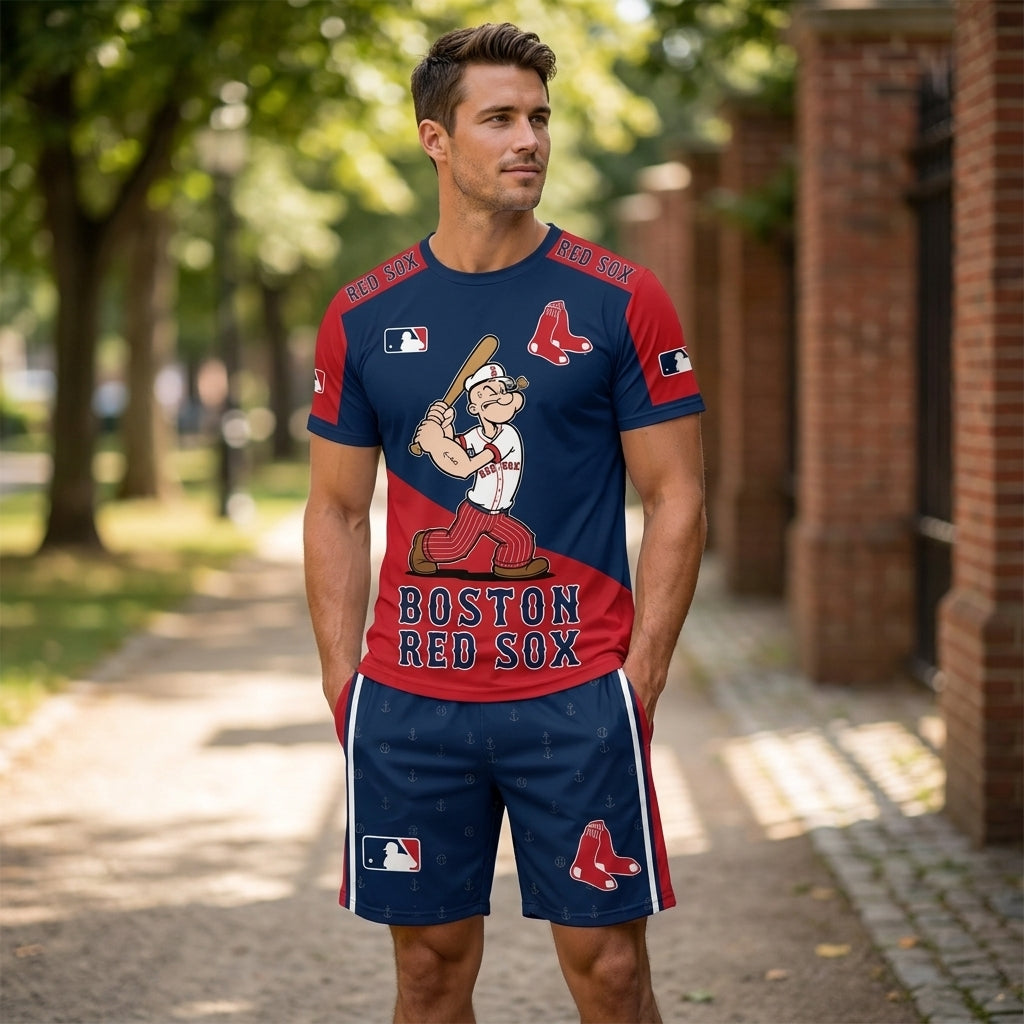 Strong Sailor Baseball Fan T-Shirt And Shorts Set, Sport Outfit Combo | 30 Teams Available