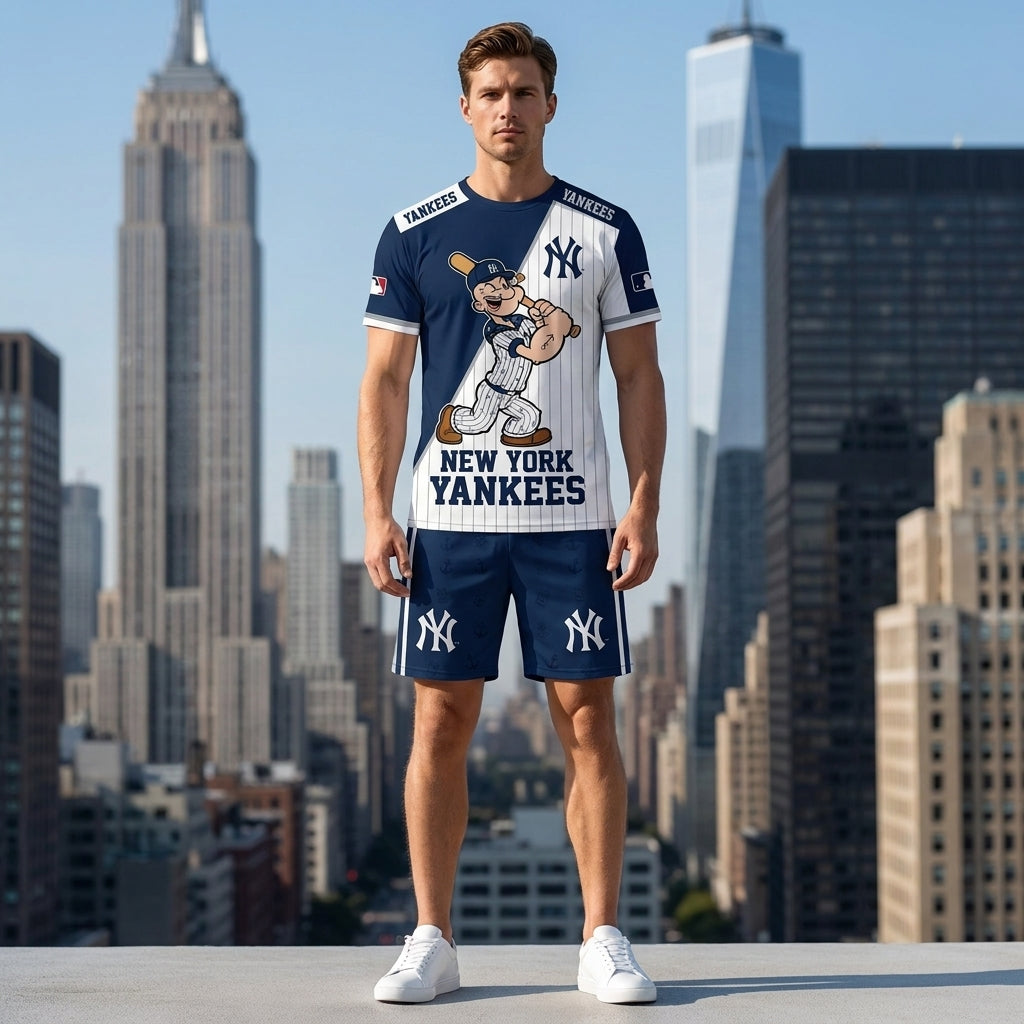 Strong Sailor Baseball Fan T-Shirt And Shorts Set, Sport Outfit Combo | 30 Teams Available