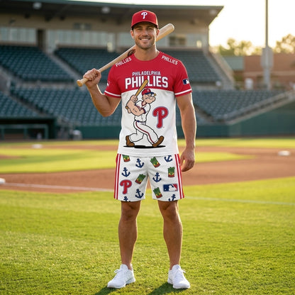 Strong Sailor Baseball Fan T-Shirt And Shorts Set, Sport Outfit Combo | 30 Teams Available