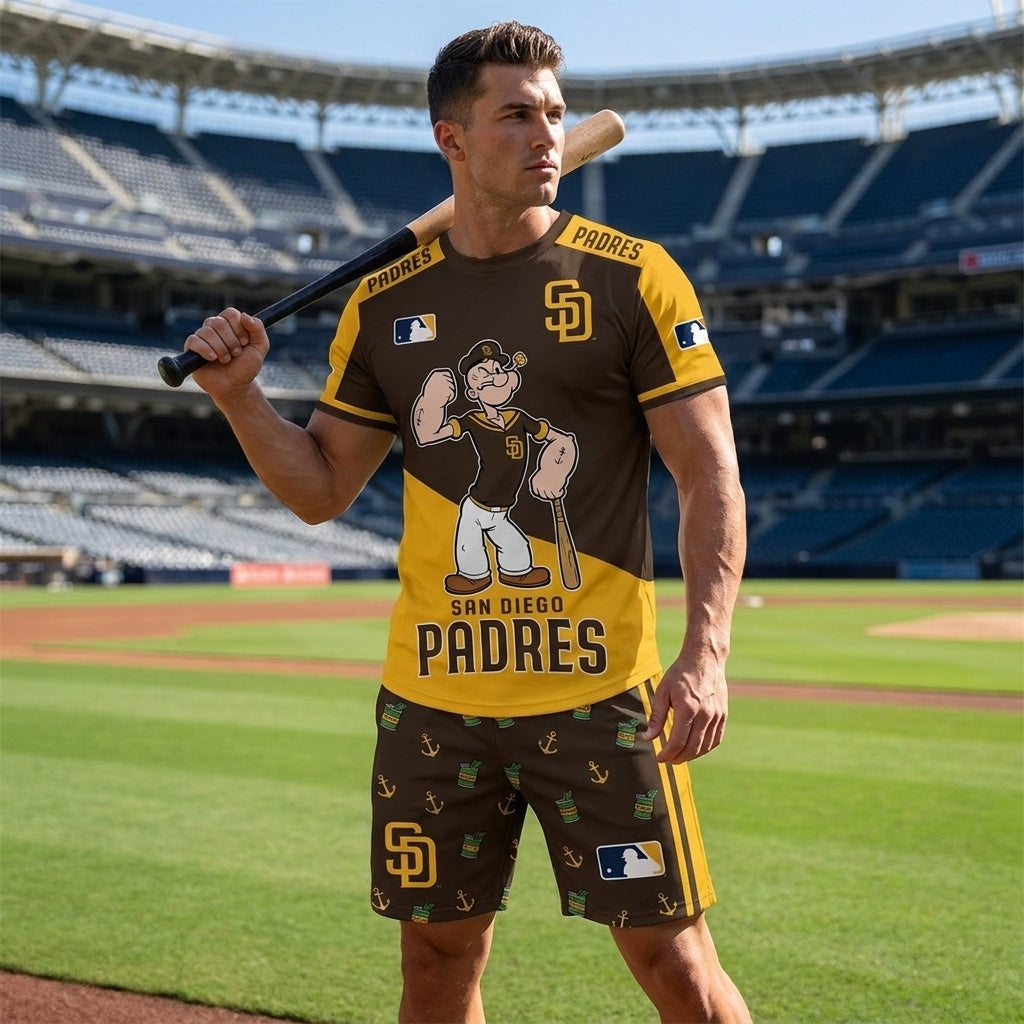 Strong Sailor Baseball Fan T-Shirt And Shorts Set, Sport Outfit Combo | 30 Teams Available