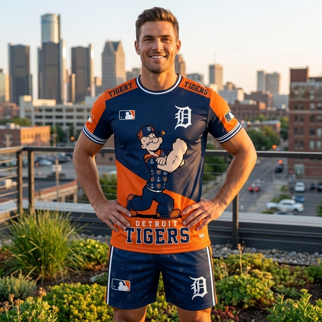 Strong Sailor Baseball Fan T-Shirt And Shorts Set, Sport Outfit Combo | 30 Teams Available