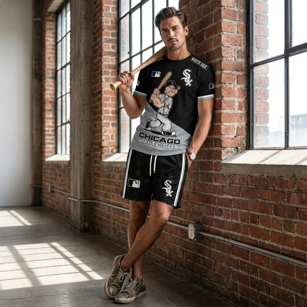 Strong Sailor Baseball Fan T-Shirt And Shorts Set, Sport Outfit Combo | 30 Teams Available