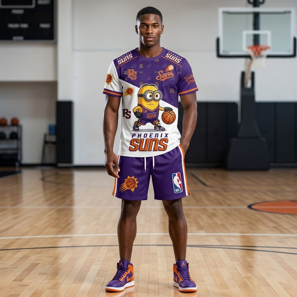 Minions NBA Basketball Fan Set — T-Shirt & Shorts | All 30 Teams Available