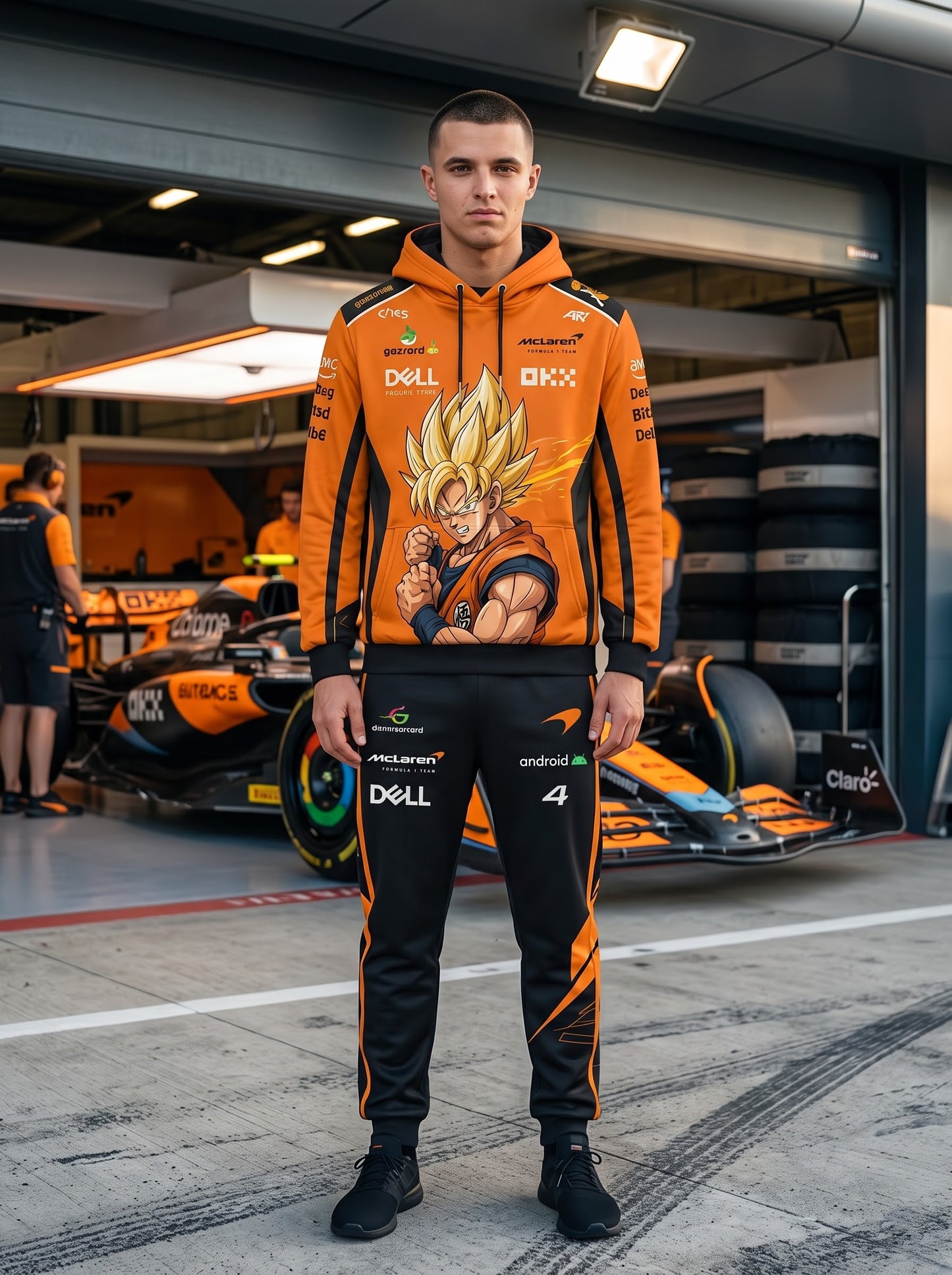 Sport Racing F1 x Son Goku Set — Hoodie & Sweatpants | 11 Formula Team Inspired Dragon Style
