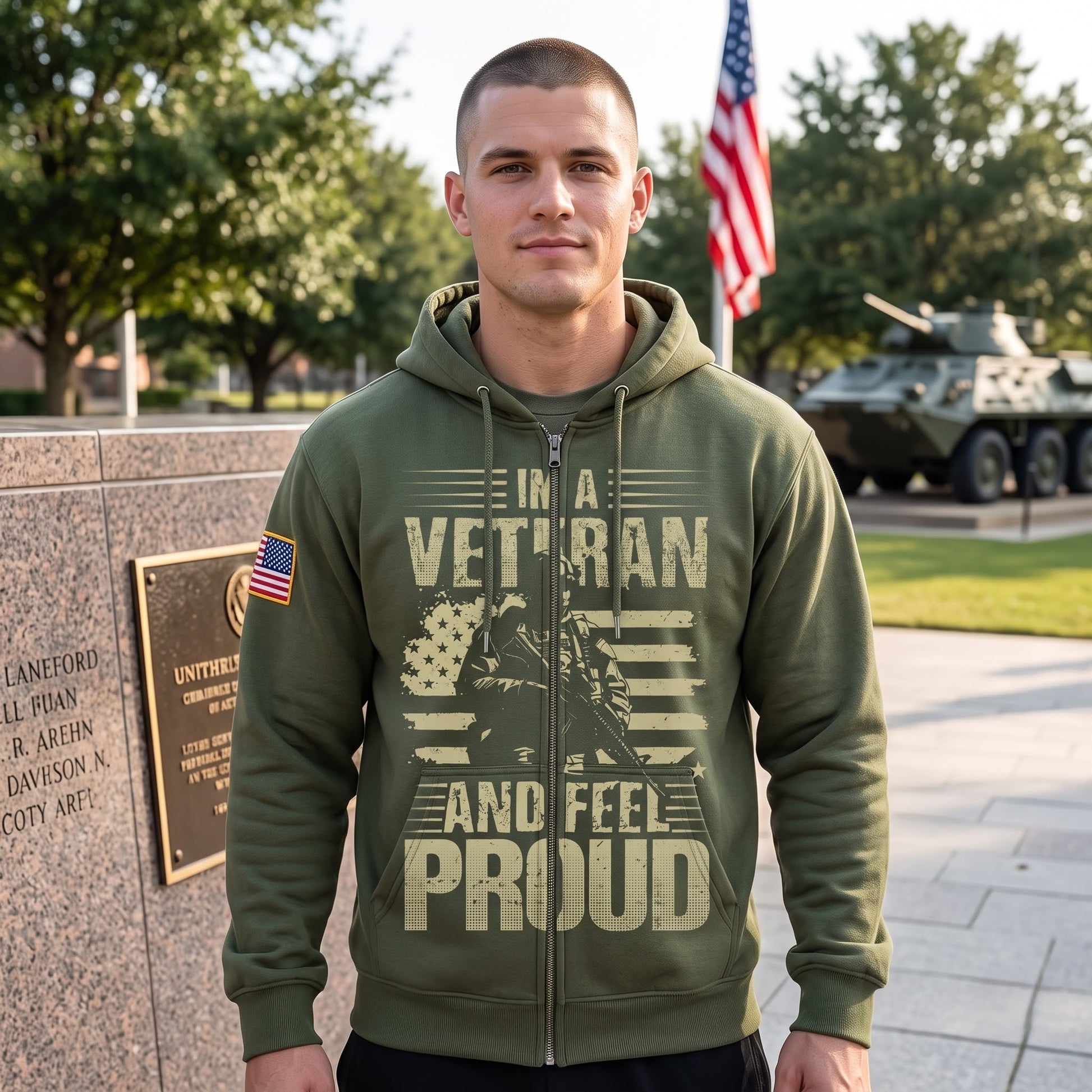 American Veteran Faith Shirt — Jesus Christ Veteran Graphic T-Shirt — Sweatshirt — Hoodie & Zip Hood - Custom Fan Apparel Image 8