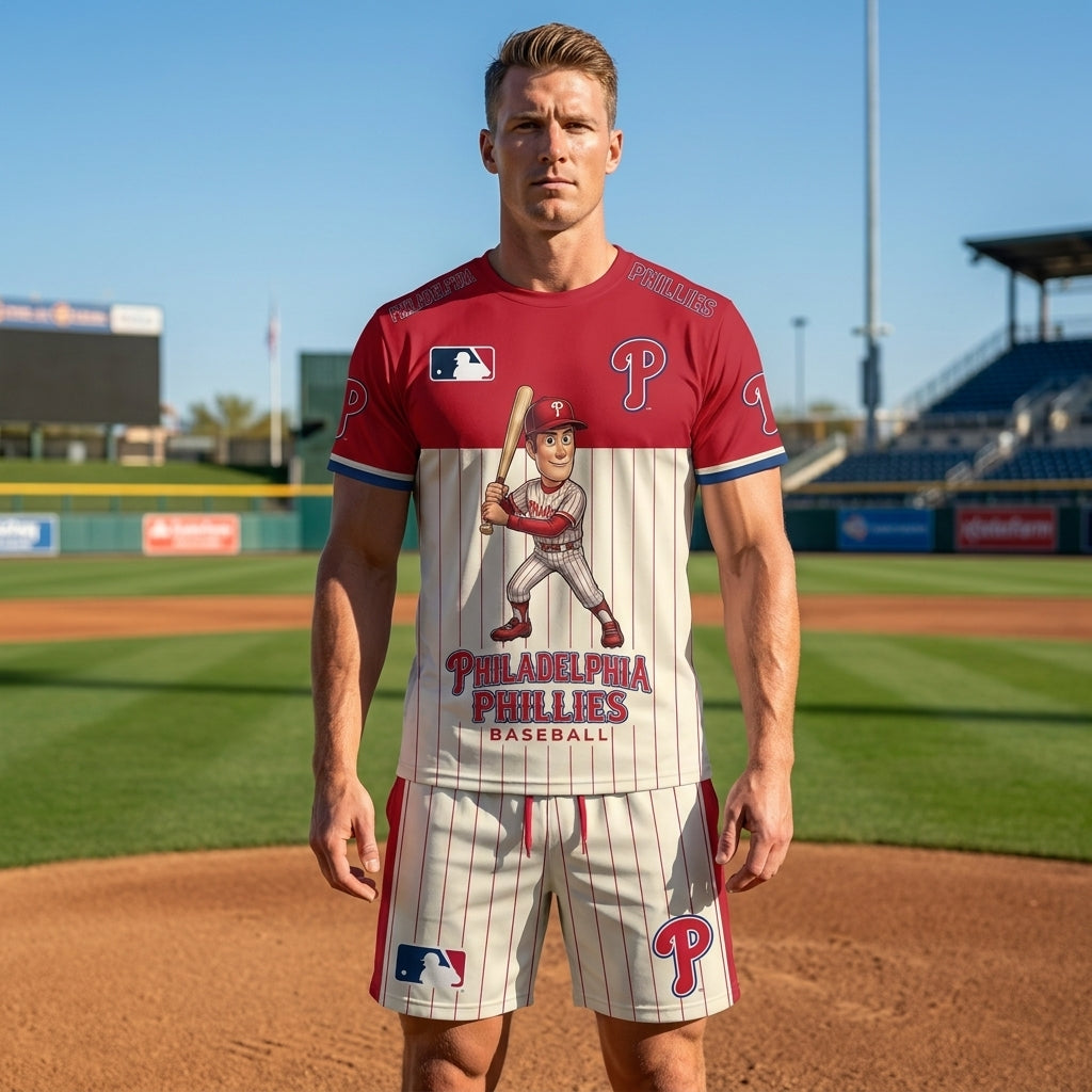 All 30 Teams Available-COMBO GIFTS FOR BASEBALL FAN | Sport Fan Set — T-Shirt + Shorts