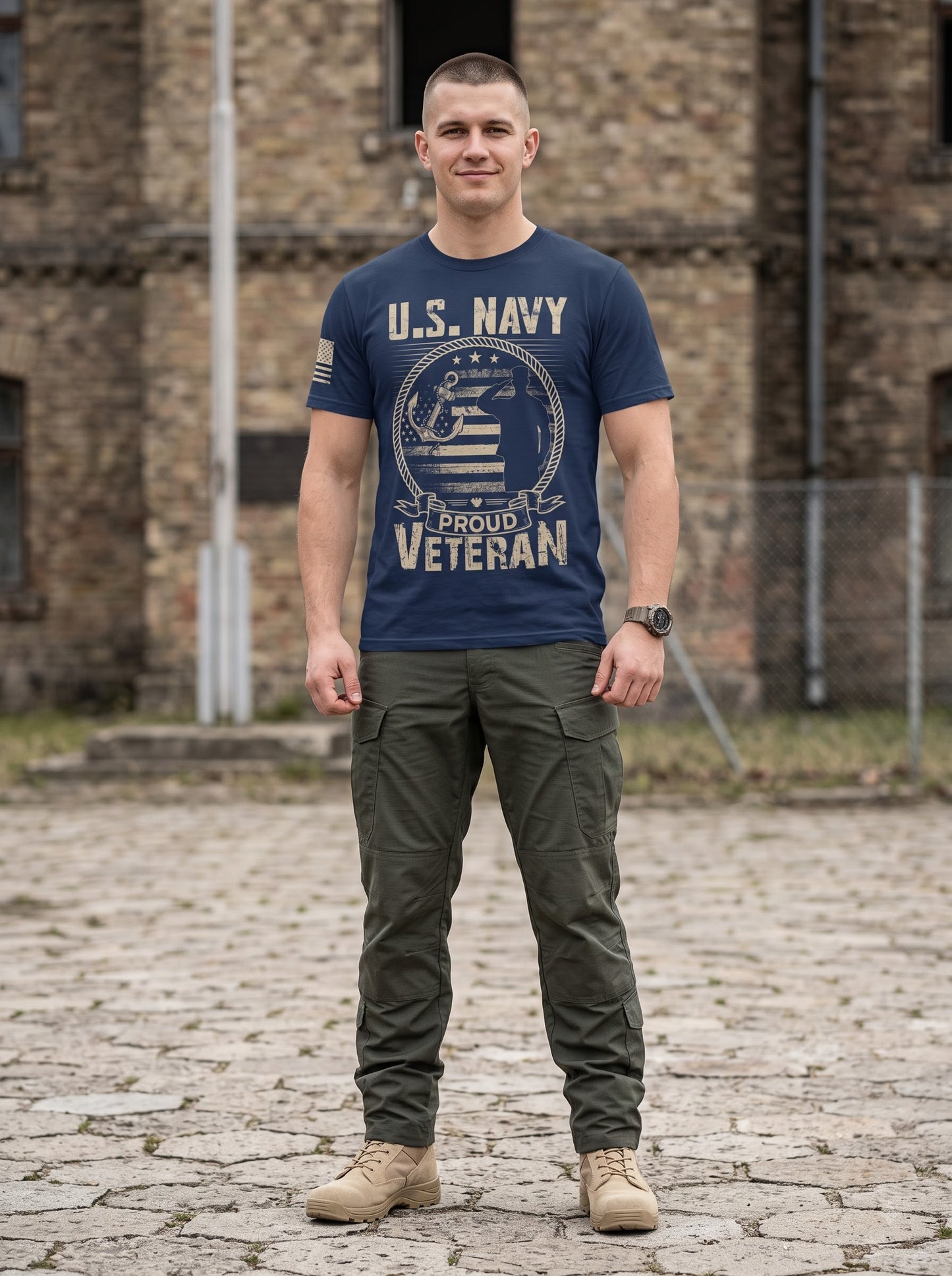 American Veteran Faith Shirt — Jesus Christ Veteran Graphic T-Shirt — Sweatshirt — Hoodie & Zip Hood - Custom Fan Apparel Image 2