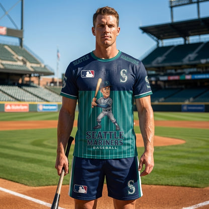 All 30 Teams Available-COMBO GIFTS FOR BASEBALL FAN | Sport Fan Set — T-Shirt + Shorts