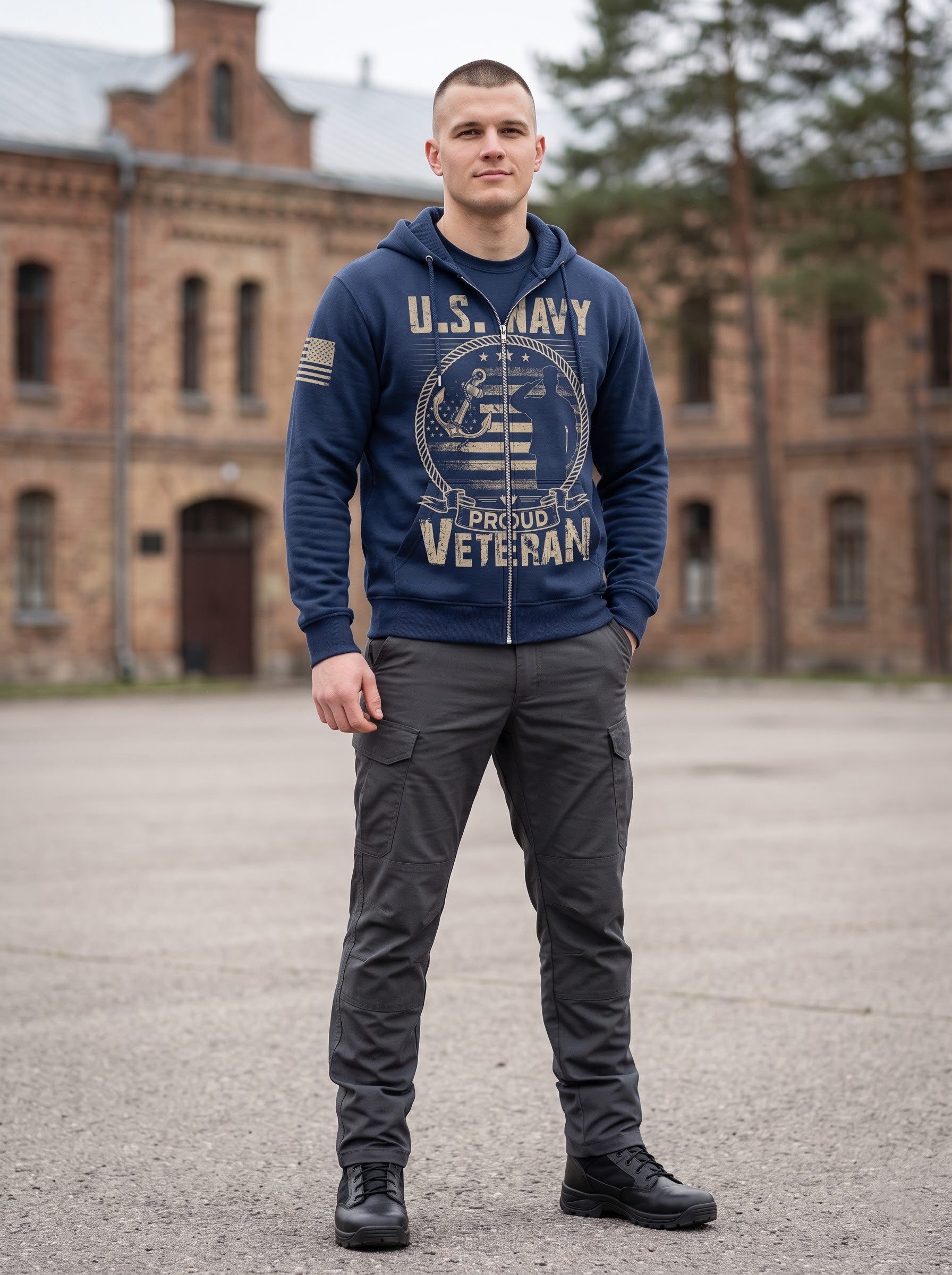 American Veteran Faith Shirt — Jesus Christ Veteran Graphic T-Shirt — Sweatshirt — Hoodie & Zip Hood - Custom Fan Apparel Image 8