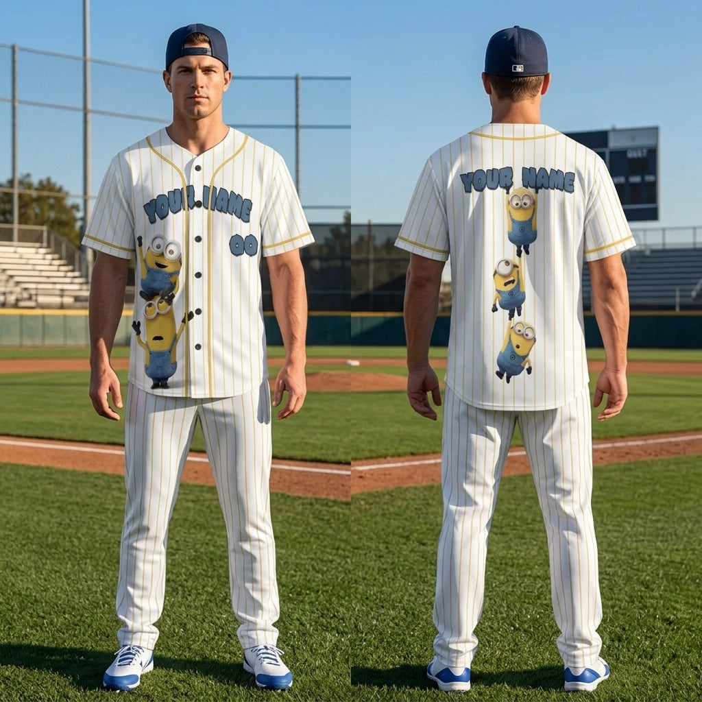 Personalized Baseball Jersey, Custom Name Number Cartoon Character Jersey, Funny Baseball Fan Gift, Family Matching Shirt