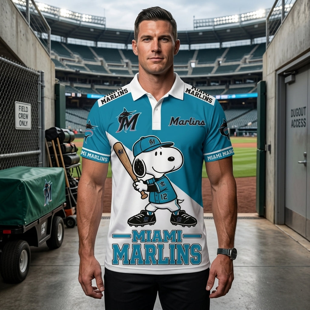 National League — NL Baseball Polo Shirt, Team Color Game Day Polo, Cartoon Dog Baseball Inspired Sports Jersey, Navy Pinstripe Fanwear Shirt
