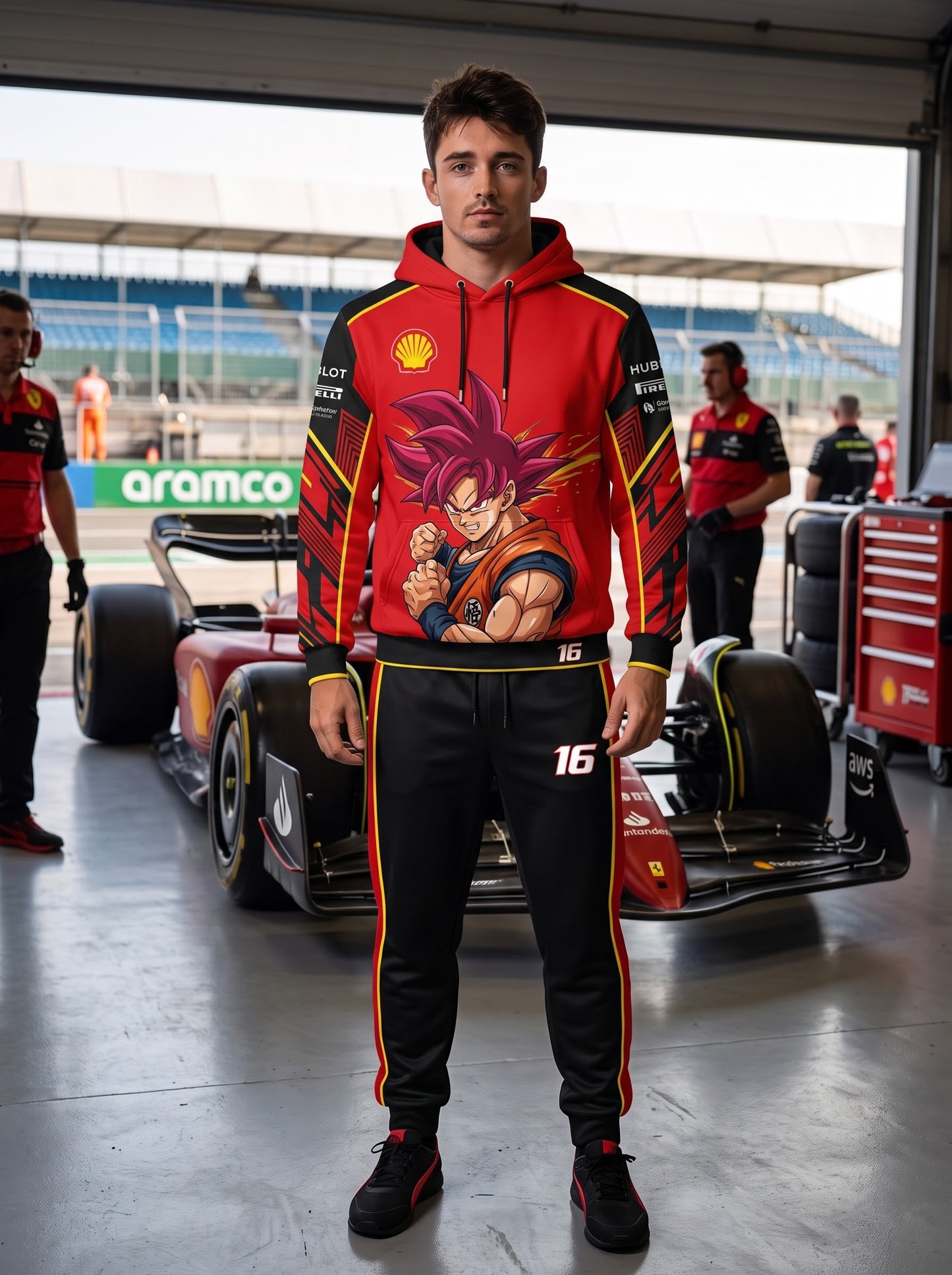 Sport Racing F1 x Son Goku Set — Hoodie & Sweatpants | 11 Formula Team Inspired Dragon Style
