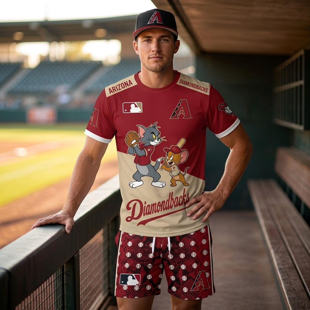 All USA Baseball Teams Inspired Fan Set, Graphic T-Shirt And Shorts Combo Outfit