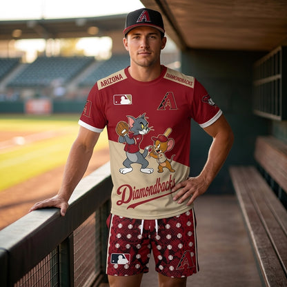 All USA Baseball Teams Inspired Fan Set, Graphic T-Shirt And Shorts Combo Outfit