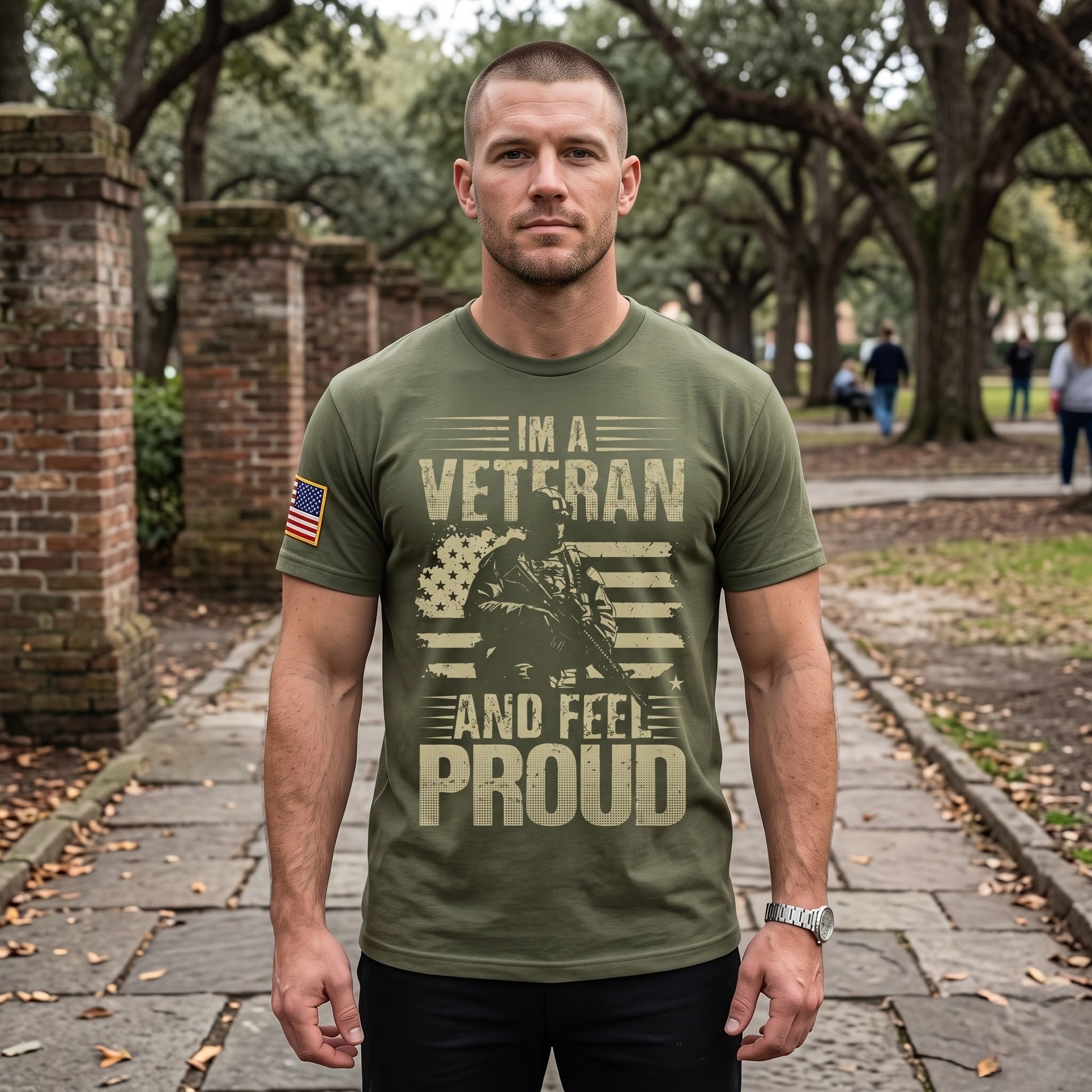 American Veteran Faith Shirt — Jesus Christ Veteran Graphic T-Shirt — Sweatshirt — Hoodie & Zip Hood - Custom Fan Apparel Image 2