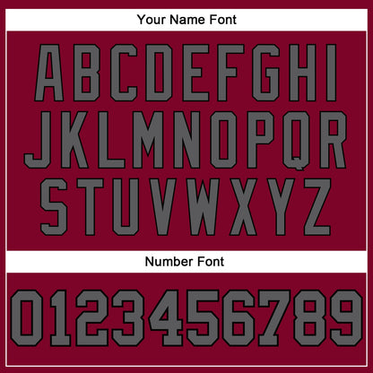 Custom Maroon Steel Gray-Black Authentic Throwback Basketball Jersey