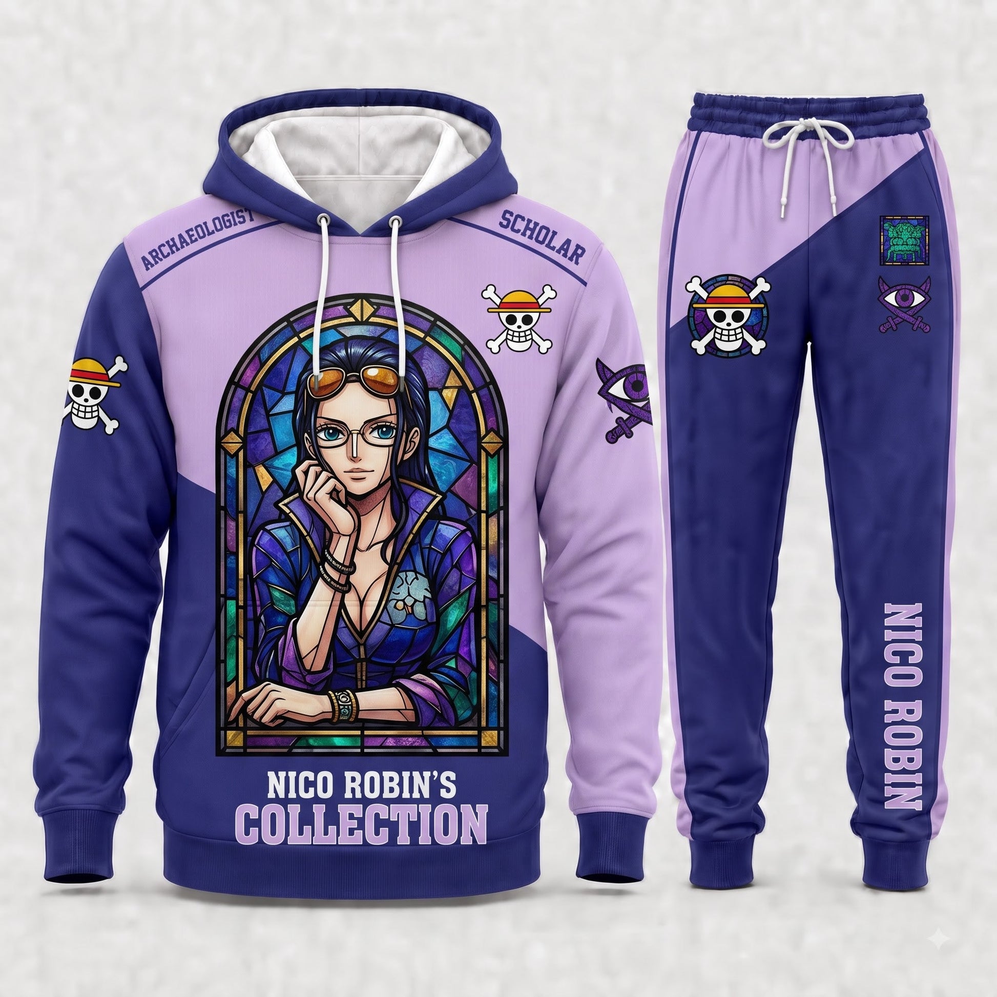 Nico Robin Hoodie & Sweatpants Tracksuit Set — One Piece Inspired - Custom Fan Apparel Image 4