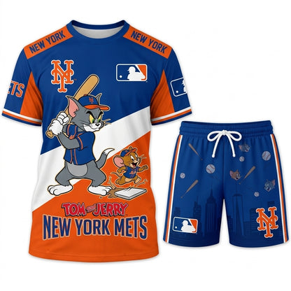 All USA Baseball Teams Inspired Fan Set, Graphic T-Shirt And Shorts Combo Outfit