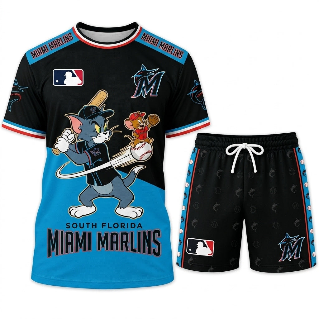 All USA Baseball Teams Inspired Fan Set, Graphic T-Shirt And Shorts Combo Outfit