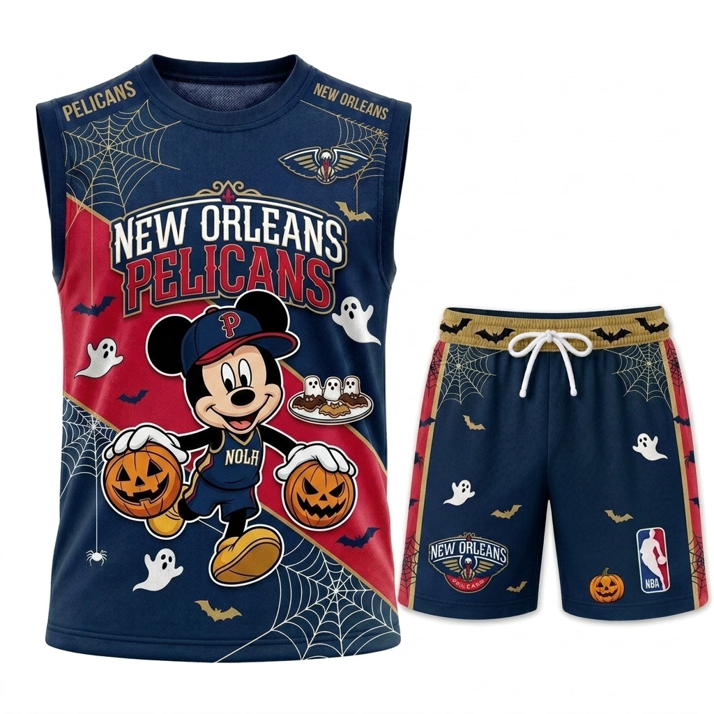 Limited Halloween Fan Set, Cartoon Mouse Basketball Jersey + Shorts | 30 Teams