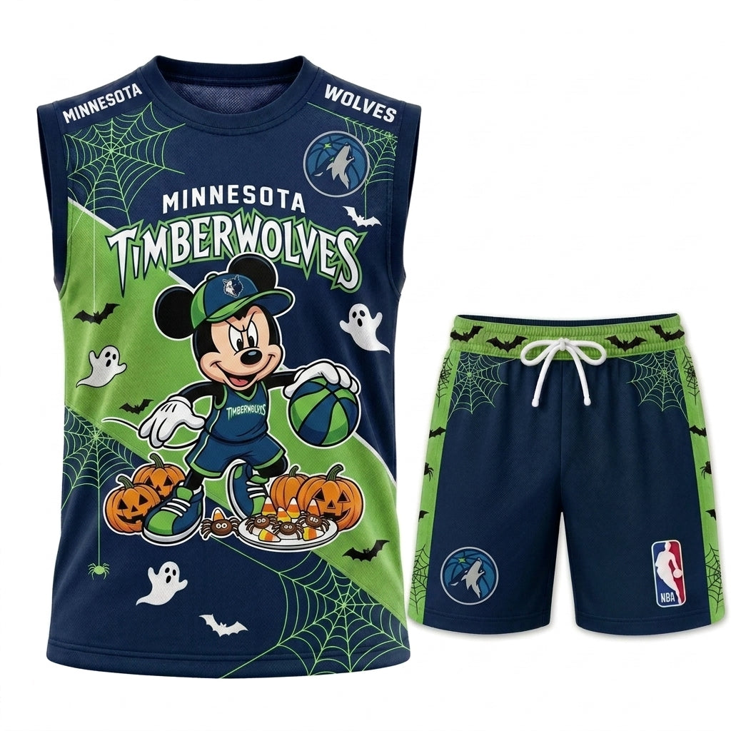 Limited Halloween Fan Set, Cartoon Mouse Basketball Jersey + Shorts | 30 Teams