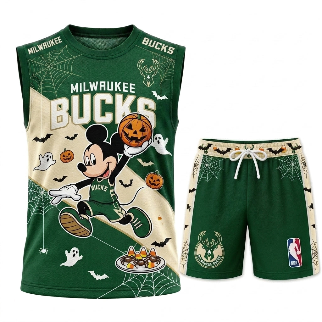 Limited Halloween Fan Set, Cartoon Mouse Basketball Jersey + Shorts | 30 Teams