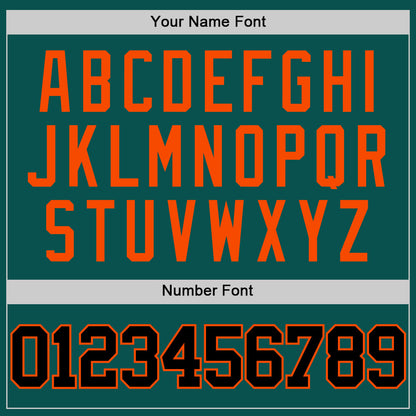 Custom Midnight Green Black-Orange Authentic Basketball Jersey