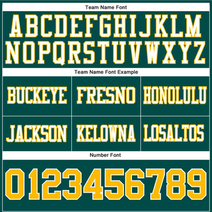 Custom Midnight Green Gold-White Authentic Football Jersey